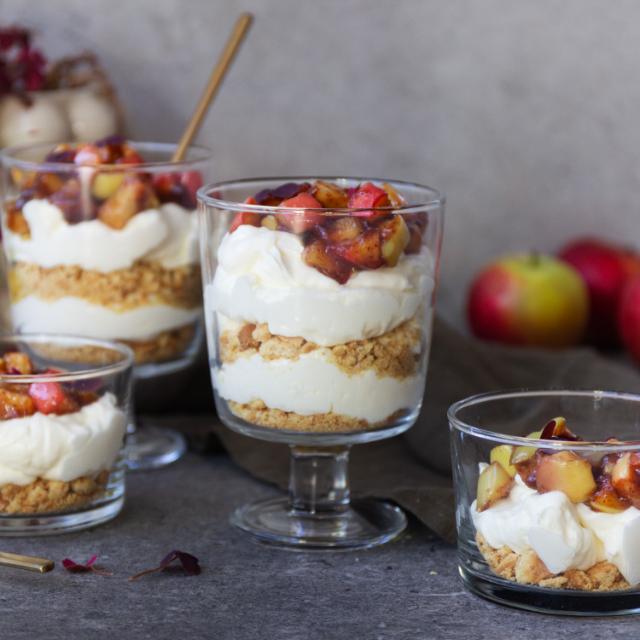 Äppelcheesecake i glas