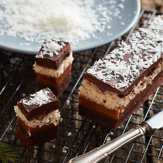 Bounty chocolate cake with caramel filling