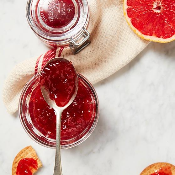 Grapefruit and strawberry marmalade