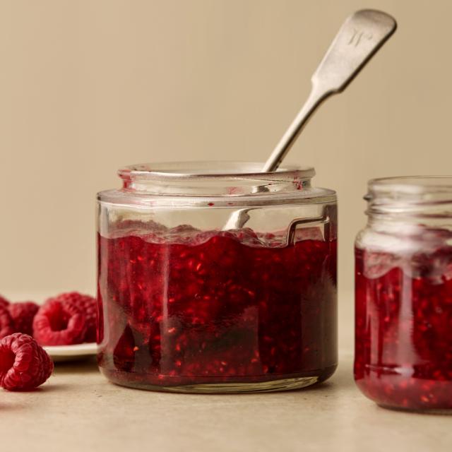 Hallonsylt med vanilj