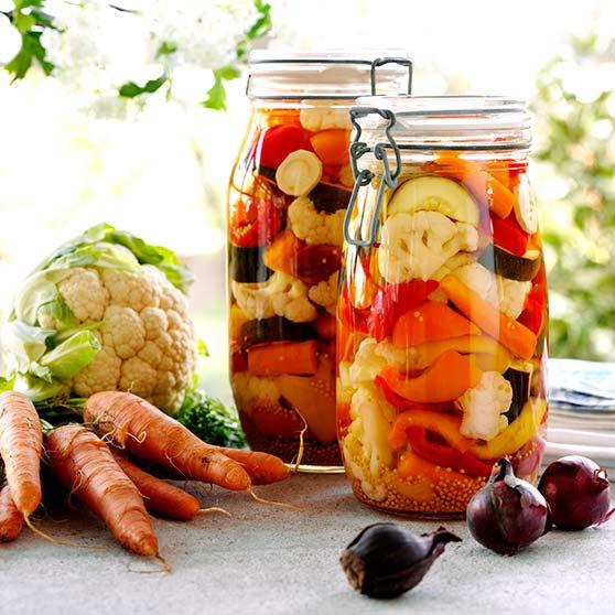 Pickled summer vegetables