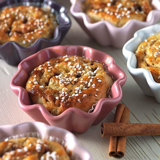 Saftiga kanelbullar, glutenfria