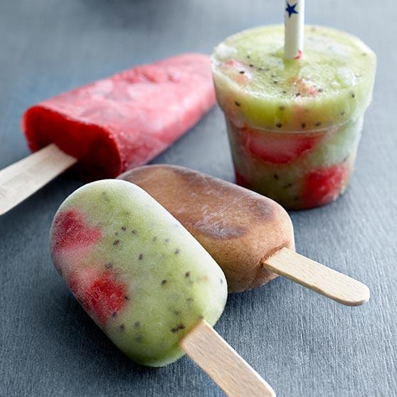 Ice pops: Kiwi & jordgubbe